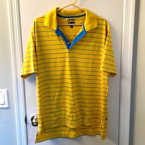 Yellow Adidas golf shirt